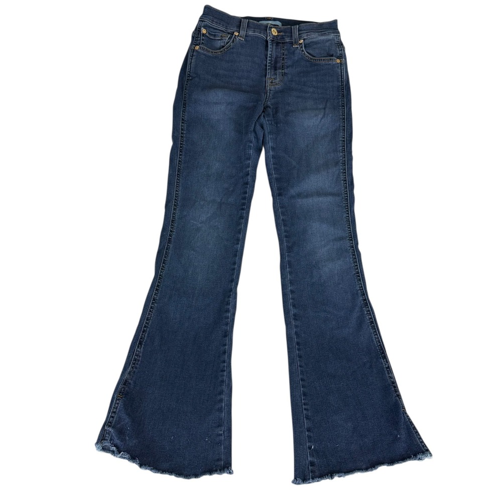 7 For All Mankind Tailorless Bair‎ Duchess Bootcut Side Slit Jeans 25 Mid Rise